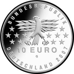 аверс 10 евро 2007 "50 лет возвращения Германии Саара"