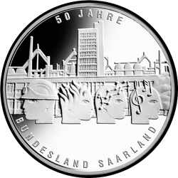 реверс 10€ 2007 "50 ° anniversario del ritorno della Saarland tedesca"