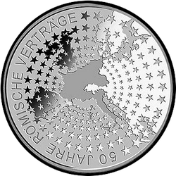 реверс 10 евро 2007 "50 лет Римскому договору"