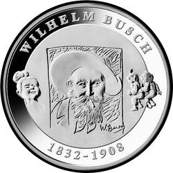 реверс 10€ 2007 "175th Anniversary - Birth of Wilhelm Busch"