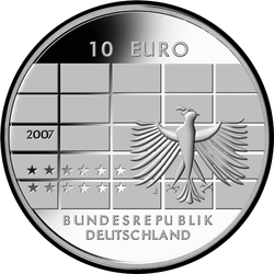 аверс 10€ 2007 "50th Anniversary of German Federal Bank"