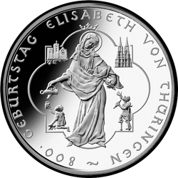 реверс 10€ 2007 "800th Anniversary - Birth of Elisabeth of Thuringia"