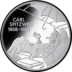 реверс 10€ 2008 "200ème anniversaire - Naissance de Carl Spitzweg"