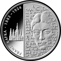 реверс 10 евро 2008 "125 лет со дня рождения Франца Кафки"
