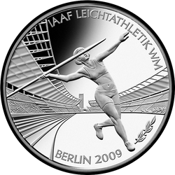 реверс 10€ 2009 "Чемпіонат світу з легкої атлетики 2009 року в Берліні IAAF"