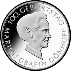 реверс 10€ 2009 "100th Anniversary - Birth of Marion Dönhoff"