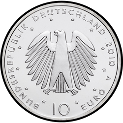 аверс 10€ 2010 "20ème anniversaire de la réunification allemande"