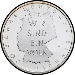 реверс 10€ 2010 "20º aniversario de la reunificación alemana"