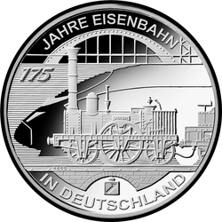 реверс 10 евро 2010 "175-летие немецкой железной дороги"