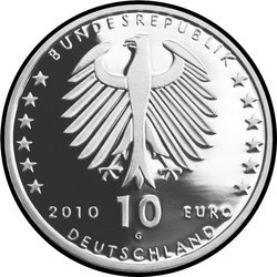 аверс 10 евро 2010 "100 лет со дня рождения Конрада Цузе"