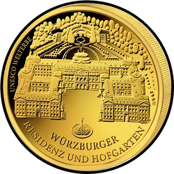 реверс 100€ 2010 "Residencia de Wurzburgo y jardín del palacio Hofgarten"