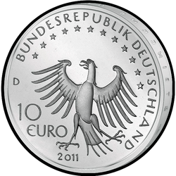 аверс 10€ 2011 "500.º aniversario: hasta Eulenspiegel (Ag)"