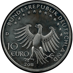 аверс 10€ 2011 "500ème anniversaire - Till Eulenspiegel"