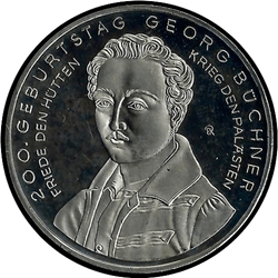 реверс 10€ 2013 "200 ° anniversario - Nascita di Georg Büchner"