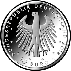 аверс 10 евро 2012 "300 лет со дня рождения Фридриха II"