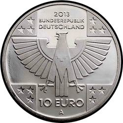 аверс 10 евро 2013 "150 лет Красному Кресту"