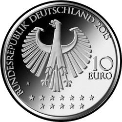 аверс 10 евро 2015 "200 лет со дня рождения Отто фон Бисмарка"