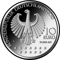 аверс 10€ 2015 "200 años desde el nacimiento de Otto von Bismarck (Ag)"