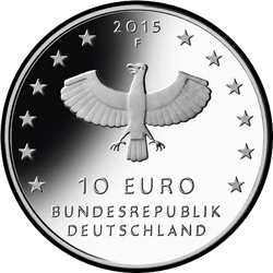 аверс 10€ 2015 "1000th Anniversary - City of Leipzig"