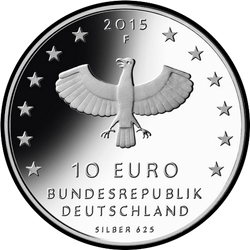 аверс 10€ 2015 "1000 ans de la ville de Leipzig (Ag)"