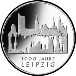 реверс 10€ 2015 "1000 years of the city of Leipzig (Ag)"