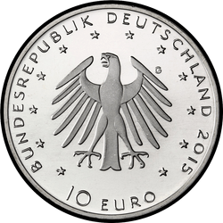 аверс 10€ 2015 "500. Geburtstag - Geburt von Lucas Cranach dem Jüngeren"