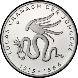 реверс 10€ 2015 "500 aniversario - Nacimiento de Lucas Cranach el más joven"