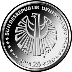 аверс 25€ 2015 "25th Anniversary - German Reunification"