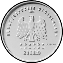 аверс 20€ 2016 "175 ° aniversario - Himno de Alemania"