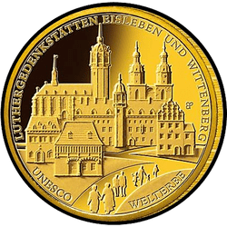 реверс 100€ 2017 "Monuments à Luther à Lutherstadt-Eisleben et Wittenberg"