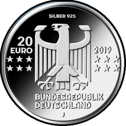 аверс 20€ 2019 "100 Jahre Gymnasialarchitekten Bauhaus"