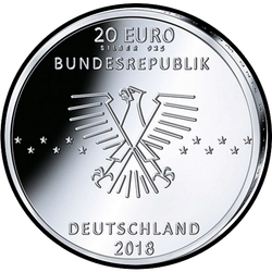 аверс 20 euro 2018 "100 years since the birth of Ernst Otto Fisher"
