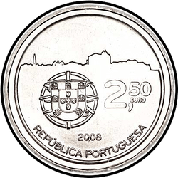реверс 2½ евро 2008 "Исторический центр Порту"