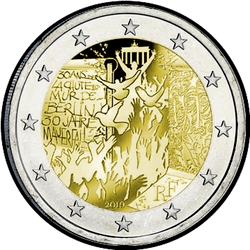 аверс 2€ 2019 "30-та річниця падіння Берлінської стіни"