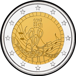 аверс 2€ 2019 "150-річчя першого пісенного фестивалю"