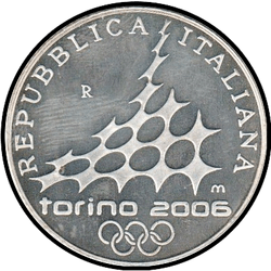 реверс 5€ 2005 "XX Winter Olympics, Turin 2006 - Figure Skating"
