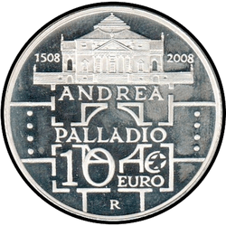 аверс 10€ 2008 "500 aniversario de Andrea Palladio"