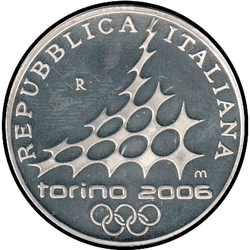реверс 10€ 2005 "XX Winter Olympics, Turin 2006 - Ice Hockey"