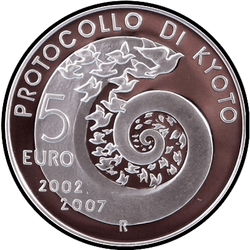 аверс 5€ 2007 "Protocolo de Kyoto"