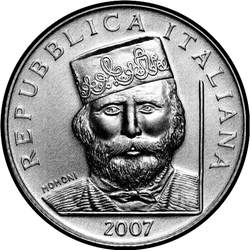 реверс 5€ 2007 "200-річчя - народження Джузеппе Гарібальді"