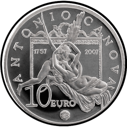аверс 10€ 2007 "250周年記念 - アントニオカノバの誕生"
