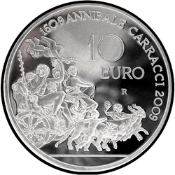 аверс 10€ 2009 "400周年記念 -  Annibale Carracciの死"