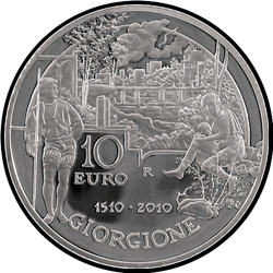 аверс 10 евро 2010 "500 лет со дня смерти Джорджоне"