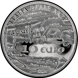 аверс 10€ 2010 "ايطاليا للفنون - Aquileia"