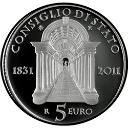 аверс 5€ 2011 "180 ° anniversario - Consiglio di Stato"