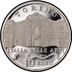 аверс 10€ 2011 "Italy of Arts - Turin"