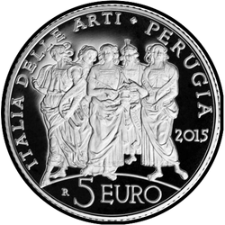 аверс 5 евро 2015 "Италия искусств - Перуджа, Умбрия"