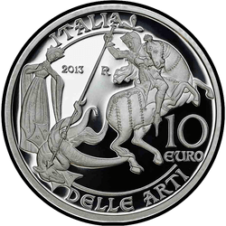 аверс 10€ 2013 "Італія мистецтв - Замок Феніс"