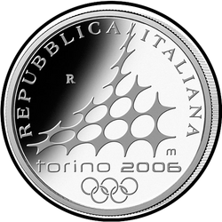 реверс 5€ 2005 "XX Winter Olympics, Turin 2006 - Cross-Country Skiing"