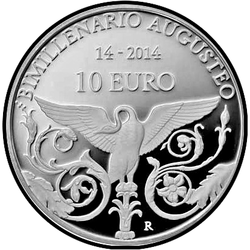 аверс 10€ 2014 "2000-річчя римського імператора Августа"